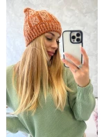 Fleecová čiapka Melisa K241 oranžová+sivá