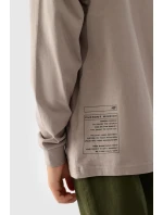 Koszulka Z Długim Rękawem Dla Chłopca Z Nadrukiem Regular 4F 4FJWAW24TLONM294-26S Szara