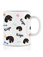 Personalizovaný klasický biely keramický hrnček s objemom 300 ml s motívom domácich miláčikov Personalizovaný klasický biely keramický hrnček s objemom 300 ml s motívom domácich miláčikov