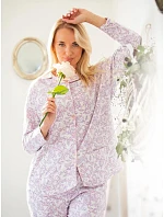 Pyžamo Key LNS 406 B26 s dlhými rukávmi, veľkosti S–XL, na zapínanie Pyžamo Key LNS 406 B26 s dlhými rukávmi, veľkosti S–XL, na zapínanie