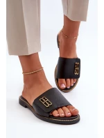 Zazoo 40384 Elegantné dámske čierne kožené žabky