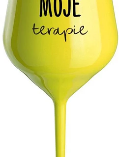 MY THERAPY - žltý nerozbitný pohár na víno 470 ml