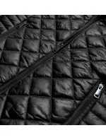 Čierna prešívaná dámska bunda s kapucňou (LY-01)