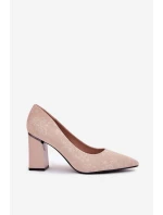 Eleganckie Czółenka Na Słupku W Różowe Vinceza 62223 Beżowe Eleganckie Czółenka Na Słupku W Różowe Vinceza 62223 Beżowe