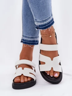 Klapki Damskie Z Rzepem Vinceza 17401 Białe