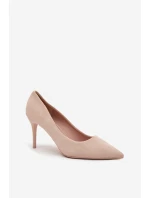 Szpilki Damskie Z Eko Zamszu Beżowe Elvessa