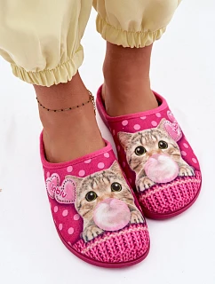 Dámské pantofle Kočka Růžové s Gumičkou Inblu EC000093