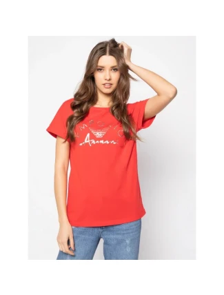 Dámske tričko 164340 0P291 00074 červená - Emporio Armani Dámske tričko 164340 0P291 00074 červená - Emporio Armani