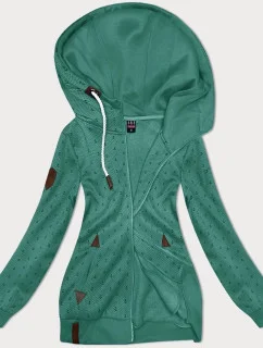 Dámska tyrkysová mikina na zips (2306)