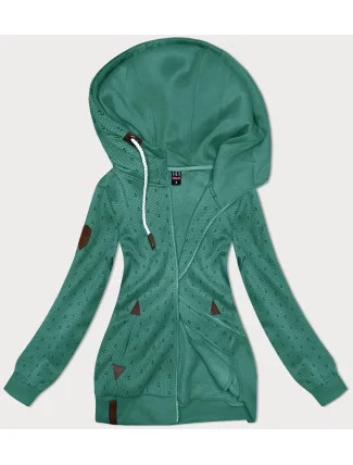 Dámska tyrkysová mikina na zips so sťahovacou šnúrkou (2306) Dámska tyrkysová mikina na zips so sťahovacou šnúrkou (2306)