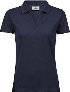 Tee Jays TJ 1409 Dámske luxusné polo tričko z piké s výstrihom do V 18.1409 tmavomodré
