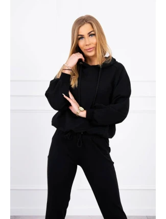 Súprava mikiny s kapucňou čierna