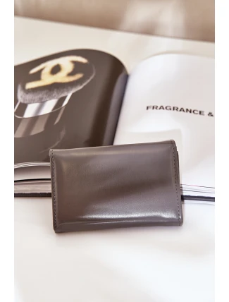 Lakierowany Portfel Damski Ciemnoszary Rahner