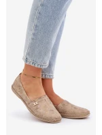 Elegantné velúrové espadrilky s kvetmi Dámske béžové Zazoo 10177 Elegantné velúrové espadrilky s kvetmi Dámske béžové Zazoo 10177