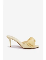 Dámské sandály na jehlovém podpatku s mašlí Žluté Jelessa