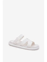 Gumowe Klapki Damskie Z Paskiem Białe Tavirae