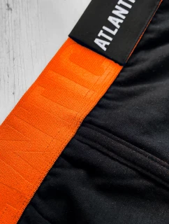 Pánske boxerky ATLANTIC PREMIUM s mikromodalom - čierna/oranžová