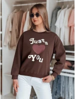 Dámska mikina s potlačou JUST LOVE YOU hnedá FashionStreet BY1477 Dámska mikina s potlačou JUST LOVE YOU hnedá FashionStreet BY1477