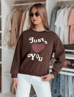 Dámska mikina s potlačou JUST LOVE YOU hnedá FashionStreet BY1477