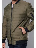 Pánska prešívaná khaki bunda bomber (MY02-3) Pánska prešívaná khaki bunda bomber (MY02-3)
