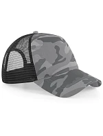 Beechfield B 694 5-panelová truckerová čiapka „Camo“ 53.0694 arctic camo