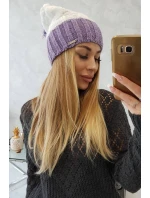 Paris fleecová čiapka K212 biela+fialová
