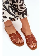 Klapki Damskie Na Płaskim Obcasie Camel Mirona