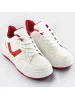 Bielo-červené dámske športové šnurovacie topánky (S070)