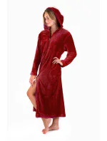 Dámsky župan Siena s kapucňou na zips 3656 burgundy - Vestis