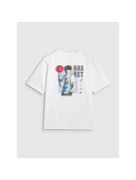 Chlapčenské tričko oversize s potlačou 4F 4FJRAW25TTSHM3062-10S