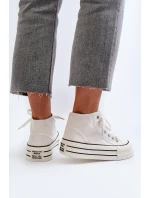 Trampki Damskie Na Platformie Białe Aineri