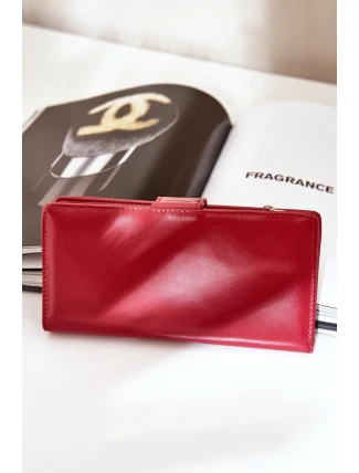 Portfel Damski Z Eko Skóry Czerwony Kalinessa