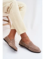 Dámske mokasíny z prírodného semišu Big Star TT274207 Beige