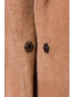 M808 Orezaná plyšová bunda - béžová