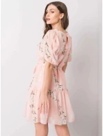 Dámske kvetinové šaty LK SK 508129.06X Púdrovo ružová - Lakerta