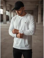 FashionStreet pánske biele tričko s dlhým rukávom LX0537