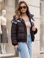 Dámska prešívaná péřová bunda s kapucňou, hnedá, FashionStreet TY6087 Dámska prešívaná péřová bunda s kapucňou, hnedá, FashionStreet TY6087