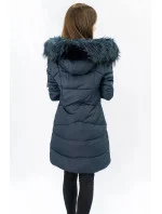 Dámska prešívaná zimná bunda s kapucňou tmavomodrá (7757) Dámska prešívaná zimná bunda s kapucňou tmavomodrá (7757)