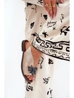 Połyskujące Sandały Damskie Z Ozdobą Płaskie Różowe Złoto Russona