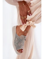 Klapki Damskie Na Koturnie Z Zamkiem Zwierzęcy Wzór Beżowe Irriva