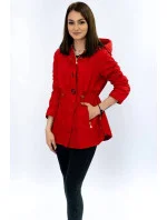 Krátka červená bunda typu parka (P01)