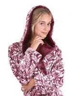 Dámsky župan Flora s kapucňou 3956 4803 mauve wine - Vestis
