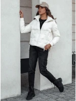 Dámska zimná bunda FASHWARM krátka prešívaná s kapucňou biela FashionStreet TY4637