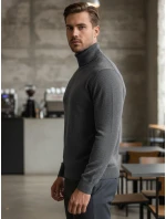 Pánsky svetlosivý rolák FashionStreet WX2359