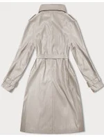 Dámsky kabát z organickej kože voľného strihu J Style warm beige (11Z8101)