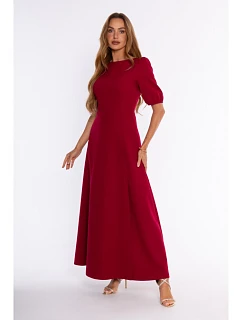 M927 Evening dress with a high leg slot – maroon
