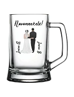 Personalizovaný pivný pohár so svadobným párom Personalizovaný pivný pohár so svadobným párom