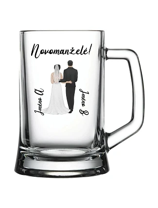 Personalizovaný pivný pohár so svadobným párom Personalizovaný pivný pohár so svadobným párom