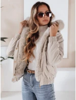Dámska zimná bunda VESSADA krátka s kožušinou svetlo béžová FashionStreet TY5062 Dámska zimná bunda VESSADA krátka s kožušinou svetlo béžová FashionStreet TY5062