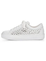 Pohodlné kožené topánky Rieker W RKR641 white